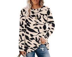 Dames Lange Mouwen Ronde Hals Vrijetijds T-shirts Blouses Sweatshirts Tuniek Tops met Zak