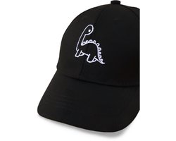 Dinosaurus pet 1-2 jaar - zwart - Zomer accessoire - voor op het strand of onderweg - Stoere jongenspet