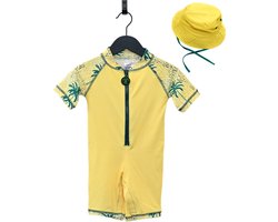 Ducksday – promo set zwempakje met bijpassend zomerhoedje – voor kinderen – UV-werend UPF50+ - Cala – maat 3 jaar
