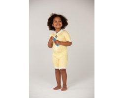 Ducksday - zwempak - unisex - eendelig - UPF50+ - Lemonade - Lichtgeel - 1 jaar -74/80