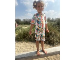 Ducksday - zwempakje voor baby en peuter - meisjes - eendelig - met rits - UV-werend UPF50+ - Moana - 1 jaar