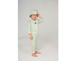 Ducksday - zwempakje voor baby en peuter- onesie - lang - volledige bescherming - met afneembare kap- UV-werend UPF50+ - unisex - Andes - Muntgroen - 2 jaar