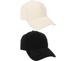 E-Ambar - Cordball Baseball Cap Set - Trendy Honkbalpetten voor Zonbescherming en Sport - Ademend en Warm - Reisaccessoires in Beige en Zwart