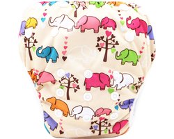 IL BAMBINI - zwemluier - wasbaar - licht en compact - handig voor op reis - goede pasvorm - 0-3 jaar - olifantjes