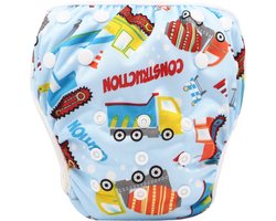 IL BAMBINI - Zwemluier - Wasbaar - licht en compact - Ideaal voor op reis - Goede pasvorm - 0-3 jaar - Bouwvoertuigen