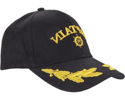 Kapiteinspet jachthoed pilotenmuts uniseks zwart 27x20cm - Verstelbaar - Katoenen baseballpet - Zeemanssnapback - Mesh-pet - Pilotenuniformmuts - Buiten gebruik