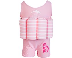 Konfidence Drijfpak Breton Stripe Junior Lycra Roze Mt 1-2 Jaar