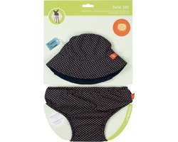 Lässig Splash & Fun Zwemluierbroekje en hoed setje -Polka Dots Navy maat 62/68  3-6 maanden