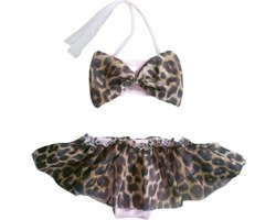 Maat 62 Bikini roze grote panterprint strik Baby en kind lichtroze zwemkleding Leopard Tijgerprint