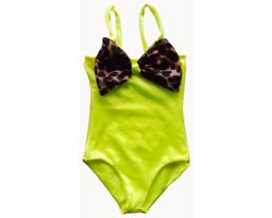 Maat 68  Zwempak badpak zwemkleding neon geel fel gele badkleding voor baby en kind zwem kleding