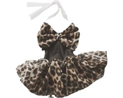 Maat 74 Badpak Zwart zwempak zwart panterprint strik badkleding baby en kind zwem kleding leopard tijgerprint