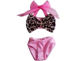 Maat 86 Bikini roze Dierenprint panterprint badkleding baby en kind zwemkleding