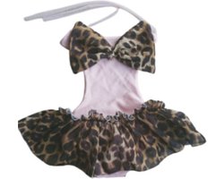 Maat 92 Monokini Zwempak roze tijgerprint strik dierenprint Baby en kind zwemkleding lichtroze