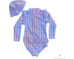 Rammelaar&Co UV-Badpak Soft Stripes – Badpak Meisjes – Maat 18-24 maanden