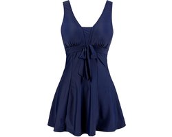 Solidchoice - Eendelig Badpak voor Dames met Shorts, Plus Size in Tibetaanse Blauw