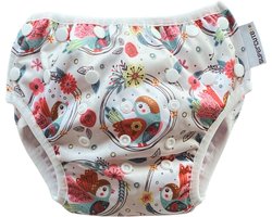 Supercute - Wasbare - Zwemluier - Verstelbaar - Volgeltjes en Bloemetjes - Zwemmen - Baby zwemmen - 0 - 3 jaar - Meisje - Jongen - Milieu vriendelijk - Babyspa - Kraamkado