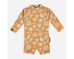 TROPICAL VIBES BLUE BABY - 68/74 - Zwempakje lange mouw UV50+ bescherming