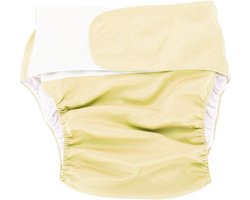Verstelbare Grote Luier voor Volwassenen - Dames - Herbruikbare Wasbare Stoffen Luier - Geel 102 - Incontinentiehulpmiddel - Comfortabel en Absorberend