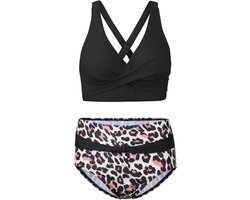 VirtuBuy - Dames Strand Bikini - Push-up Kraag - Badmode - Bikiniset Strand Zwembad - Curvy - Geschikt voor Dames - Zwart Model