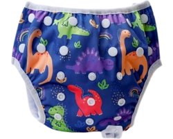 Wasbare Luier - Zwemluier - Baby - Nachtluier - 0 tot 2 jaar - 4,5 tot 18 kilo - Blauw Dino