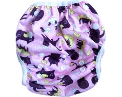 Wasbare Zwemluier Katten en Eendjes | Roze | Maat M