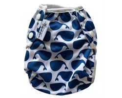 Wasbare zwemluiers baby - Walvis print - 3-15kg