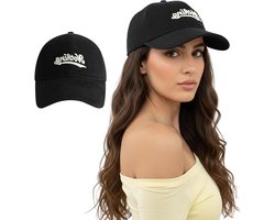 Zomer pet voor dames en heren - Katoenen baseballcap met borduurdesign voor hardlopen, fietsen en reizen - Wit