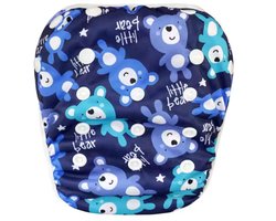 zwemluier baby's verstelbaar vanaf 6 maanden 5 kg tot ongeveer 15 kg (print beer blauw)