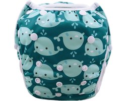 Zwemluier - walvissen print - 5-15 kg