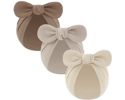 3-pack zachte katoenen baby mutsjes - mooie strik mutsjes - pasgeboren foetus mutsjes - effen hoofddoekmutsjes voor kinderen - ademende mutsjes zonder rand - voor baby's van 0-3 maanden oud