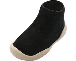 Antislip baby schoentjes - eerste loopschoentjes - schoenmaat 22-23 - 18-24 maanden (14cm) - zwart - Completebabyuitzet