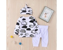Baby Kleding Meisje - Baby Kleding Jongens - Babykleertjes Set 3/delig 3-6 Maanden Wolk