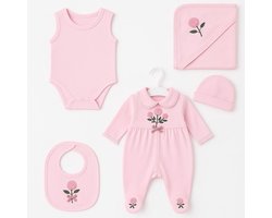 Baby meisje newborn cadeauset - Kraamcadeau - Baby kleding set 7-Delig 50/56