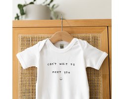 Baby rompertje met tekst - Can’t wait to meet you - Maat 50-56 - Aankondiging zwangerschap - Cadeau - Zwangerschap aankondiging - aankondiging baby - pregnancy announcement