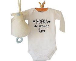Baby Rompertje met Tekst HOERA! Je wordt opa Cadeau voor Zwangerschap | Bekendmaking | Aankondiging