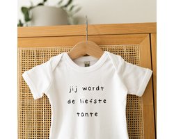 Baby rompertje met tekst - Jij wordt de liefste tante - Maat 50-56 - Aankondiging zwangerschap - Cadeau - Zwangerschap aankondiging - aankondiging baby - pregnancy announcement