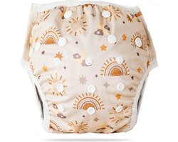 BonBini’s® Wasbare Zwemluier Baby – Herbruikbare Zwemluier / Zwembroekje Baby – Anti Doorlek – Sunshine Taupe
