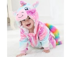 Budino® Baby Onesie - Baby Romper - Baby Pyjama - Baby Pakje - Baby Verkleedkleding - Baby Kostuum - Dier - Unicorn - Roze - maat 90