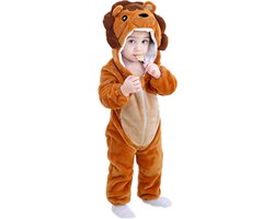 Budino - Baby - Onesie - Verkleedkleding - Pyjama - Romper - Leeuw - Bruin - maat 80