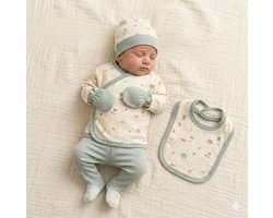 Dieren - Baby 5-delige newborn kleding set jongens - Newborn set - Babykleding - Babyshower cadeau - Kraamcadeau
