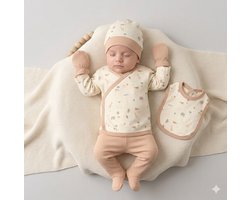 Dieren - Baby newborn 5-delige kleding set jongens - Babykleding - Kraamcadeau - Babyshower