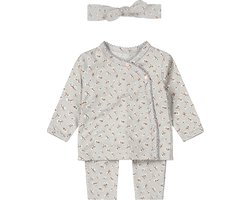 Dirkje - Kledingset - Biologische katoen - Broek - Shirt - Haarband - Faded blue - Maat 74