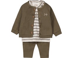 Dirkje - NOOS BOYS - Kledingset - 3delig - Vest - Broek - Shirt - Faded Green - Maat 56