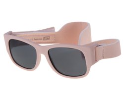 Dudes & Dudettes - babyzonnebril - 3 mnd t/m 12 mnd - met verstelbaar bandje - UV400 bescherming - roze - babyzonnebril rechthoekig