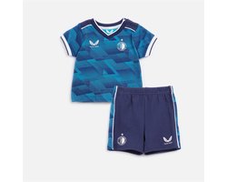 Feyenoord baby tenue - Castore 0-3 maanden - 65 cm - baby - newborn - kleur blauw - shirt en broekje - kraamcadeau