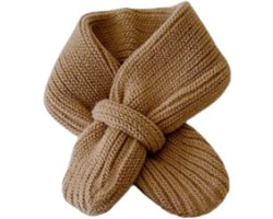 Gebreide Baby Sjaal met Insteeklus – 62 x 9 cm – Bruin - 0-2 jaar