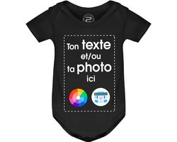 Gepersonaliseerd baby rompertje met tekst of foto - Uniek kraamcadeau met korte mouwen