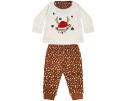 Kerst Baby Setje Pakje Rendier Kerstmuts Wit - Maat 68 - Voor over romper - Baby kleding babykleding jongens meisjes - Kerstkleding