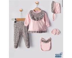 Leopard - Newborn Baby Kleding Set 5-delige kleding set meisjes - Newborn kleding set - Newborn set - Babykleding - Babyshower cadeau - Kraamcadeau