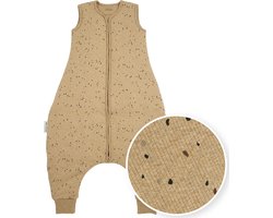 Meyco Baby Rib Mini Spot baby winter slaapoverall jumper - toffee melange - 104cm - 2.0 TOG